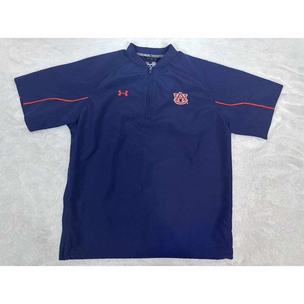 AUBURN TIGERS Under Armour War Eagle Pullover 1/4 Zip Jacket Navy Mens Small